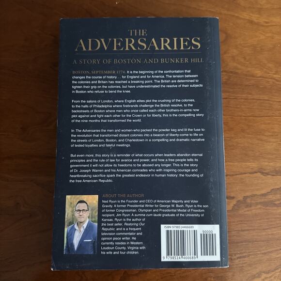 The Adversaries: A Story of Boston and Bunker Hill Ned Ryun Softcover Book - Picture 2 of 7